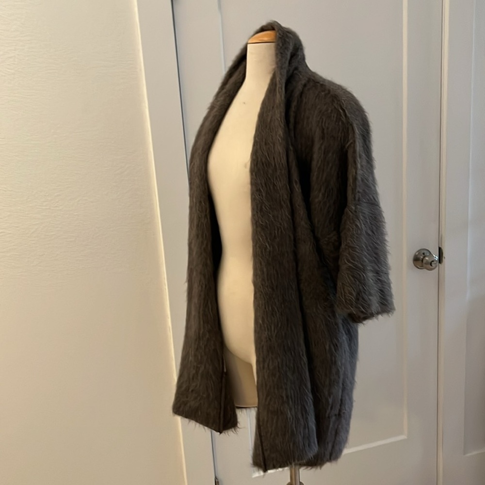 Bryn Walker Mohair Blend Grey/Brown Cardigan Sweater ❤️